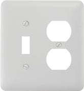 Amerelle 935TDW Wallplate, 5 in L, 4-5/8 in W, 2-Gang, Steel, White